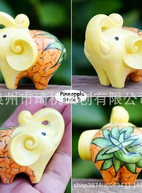 热销家直头销卡通水厂果小象家QOX居客厅床柜卧室桌装面饰品摆件