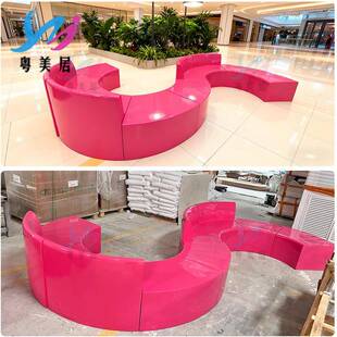 粤居公玻璃钢异形座合椅组创意拼接户YMJ 182外广场美商场园休闲