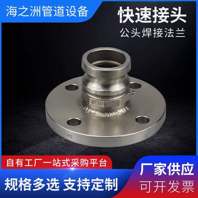 304不锈钢公头法兰扳把快接头