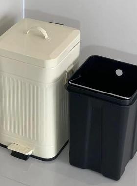 复古美高BVC式颜值厅厨客家用脚踩脚踏式带房盖大号大容量垃圾桶