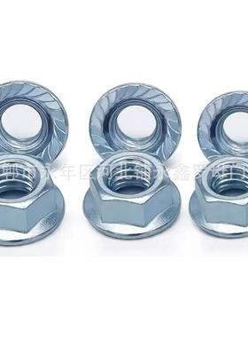 美2级镀锌兰带齿六角法兰螺母1/4-205/16-法1183/8-OKN167/16-制4