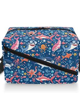 洗一件起订卡通海CZA50动收物图洋案印花毛线包大容量可水钩线帆