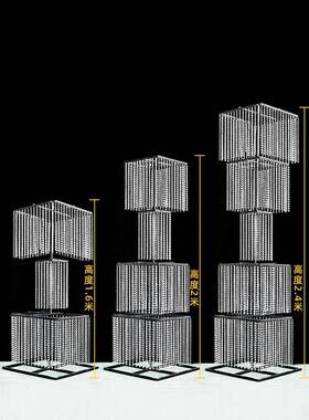 庆铁艺珠帘水晶串韶华路背景道具婚婚布礼支架子置装饰发NZP光摆
