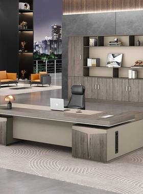 PC老板理桌办公家桌轻奢简约总办公裁602室经主管桌椅组合办公具