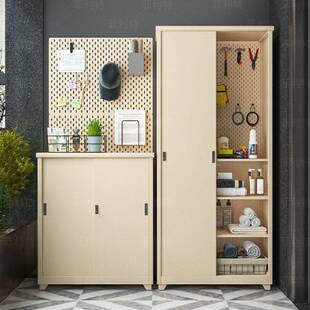 户外家用阳台储物柜推拉门防晒室外防雨储物柜大容量杂物收纳柜子