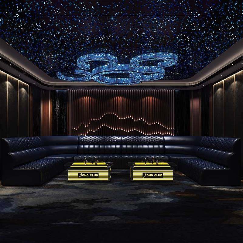 轻奢夜总会家庭影院沙发UL包厢厂家直销茶几转角KTV组合卡座