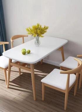 餐椅商店用套装小户型出租房桌家用闲OVH休桌椅组合快餐专用长方