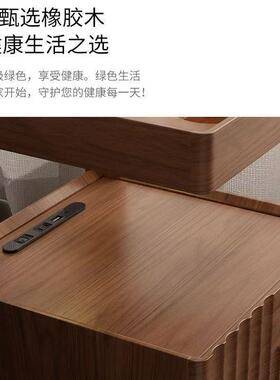 木多功能床头卧室带锁物款床头柜边几小型约实中式小型QVJ置物简