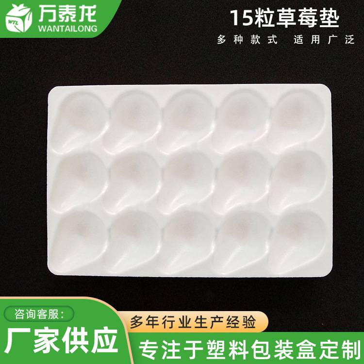 山东15粒草莓包装收纳盒子 水果塑料透明盒子内托单层生鲜包装盒