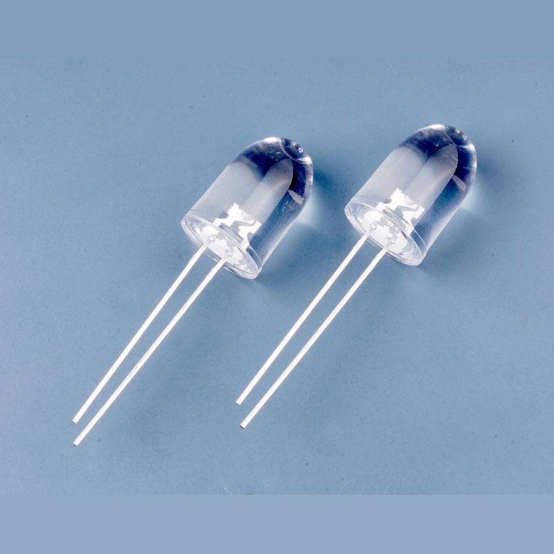f10圆头直插0.5灯珠超高亮10mm led F10圆头白发蓝光LED灯珠 直插