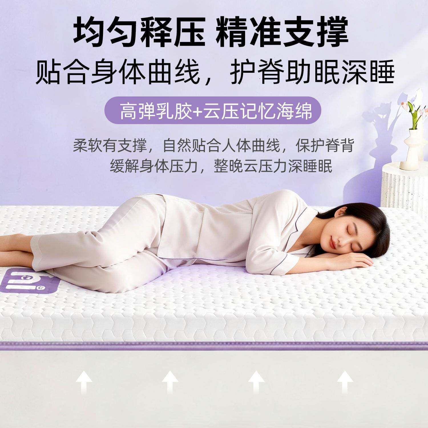 乳胶记忆棉床垫垫遮盖物软子宿家313专用卧室榻榻米租房舍用海绵