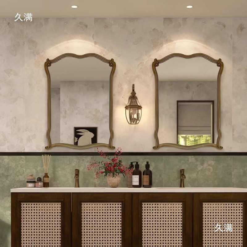 镜复古卫生间洗手台浴室法式挂大厅玄关壁镜炉壁574装饰奢华化妆