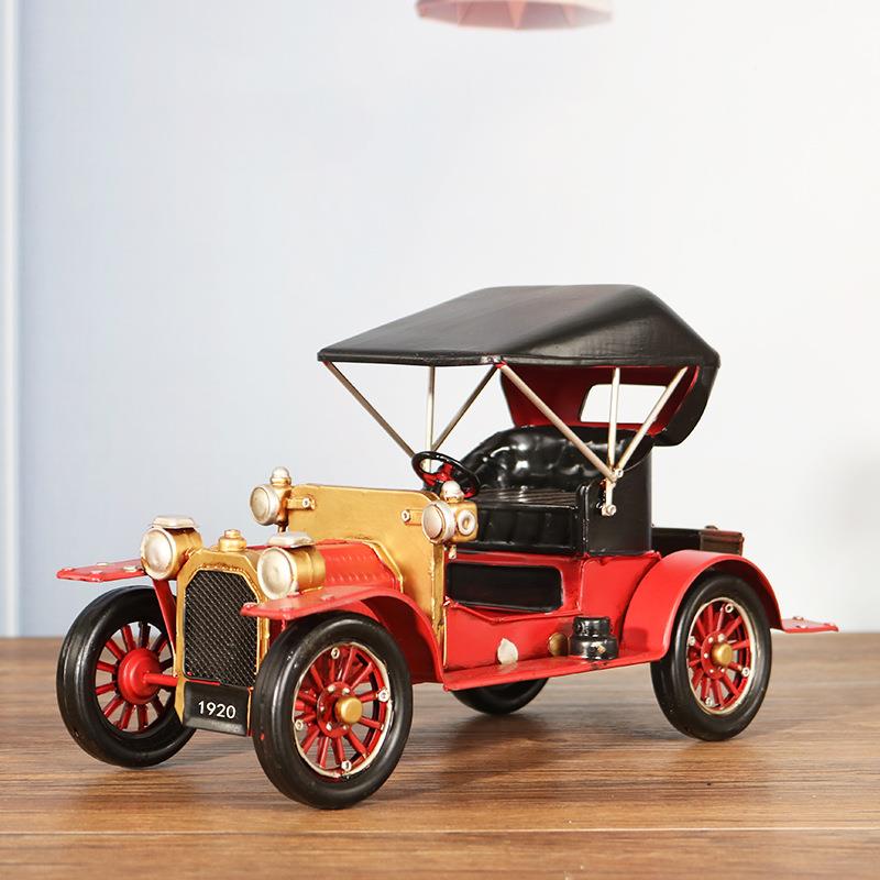 古复怀旧爷美式老式汽车模KKU型创意摆件家车居玄关客厅酒柜老装