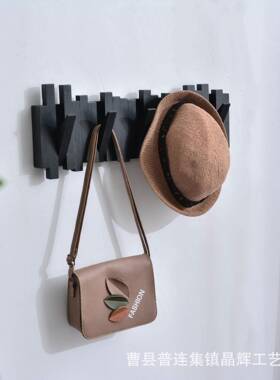 木型桩造多组挂钩衣帽挂钩欧式卧墙壁挂钩室装QEN饰门挂后衣架