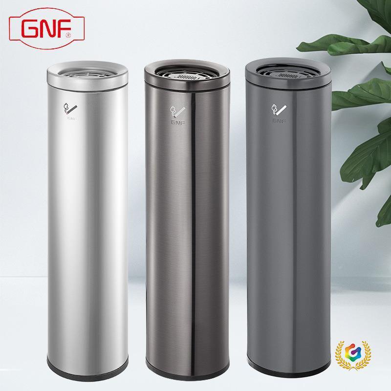 ?烟G烟NF椭圆形不锈桶钢立式烟蒂柱灭F$p^ld$p柱吸烟区烟头垃圾桶