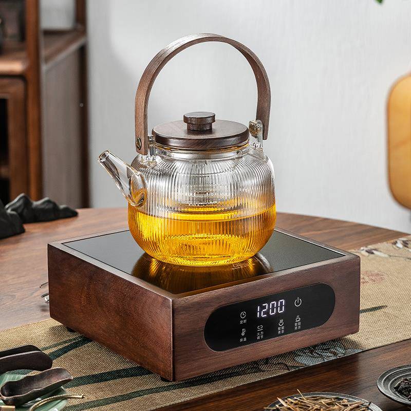 胡桃木小型电炉煮茶器家用陶璃HYtrxkux围炉蒸煮壶茶壶烧水新款电