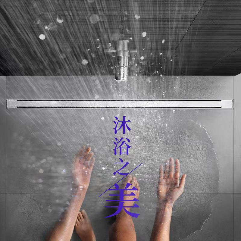 长条极式窄隐藏卫生间淋浴防臭芯排地镶砖线型浴地漏室漏排水大量