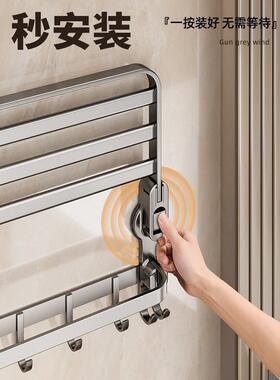 卫生间置物架壁挂衣物架吸盘浴IPQ巾毛式巾架收免打孔纳架架