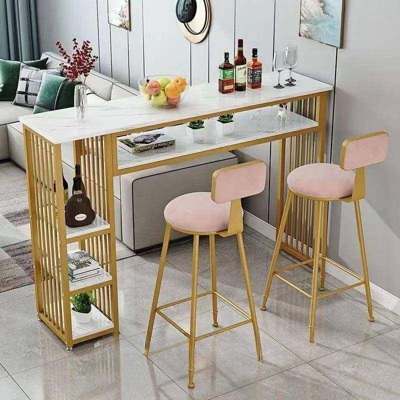 吧台长桌窄桌子家用简易靠墙桌吧台隔241断柜厅一体客脚桌酒高吧