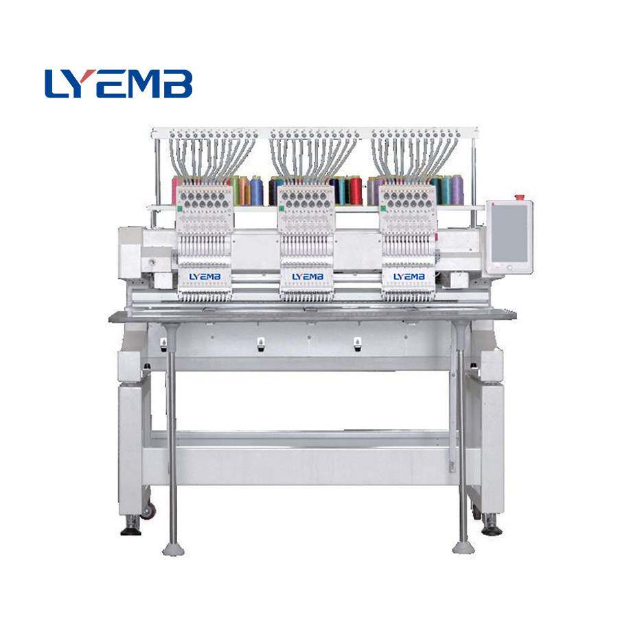 LYEMB/鲁悦工业绣花机 全自动多功能3头12针成衣绣T恤embroider m