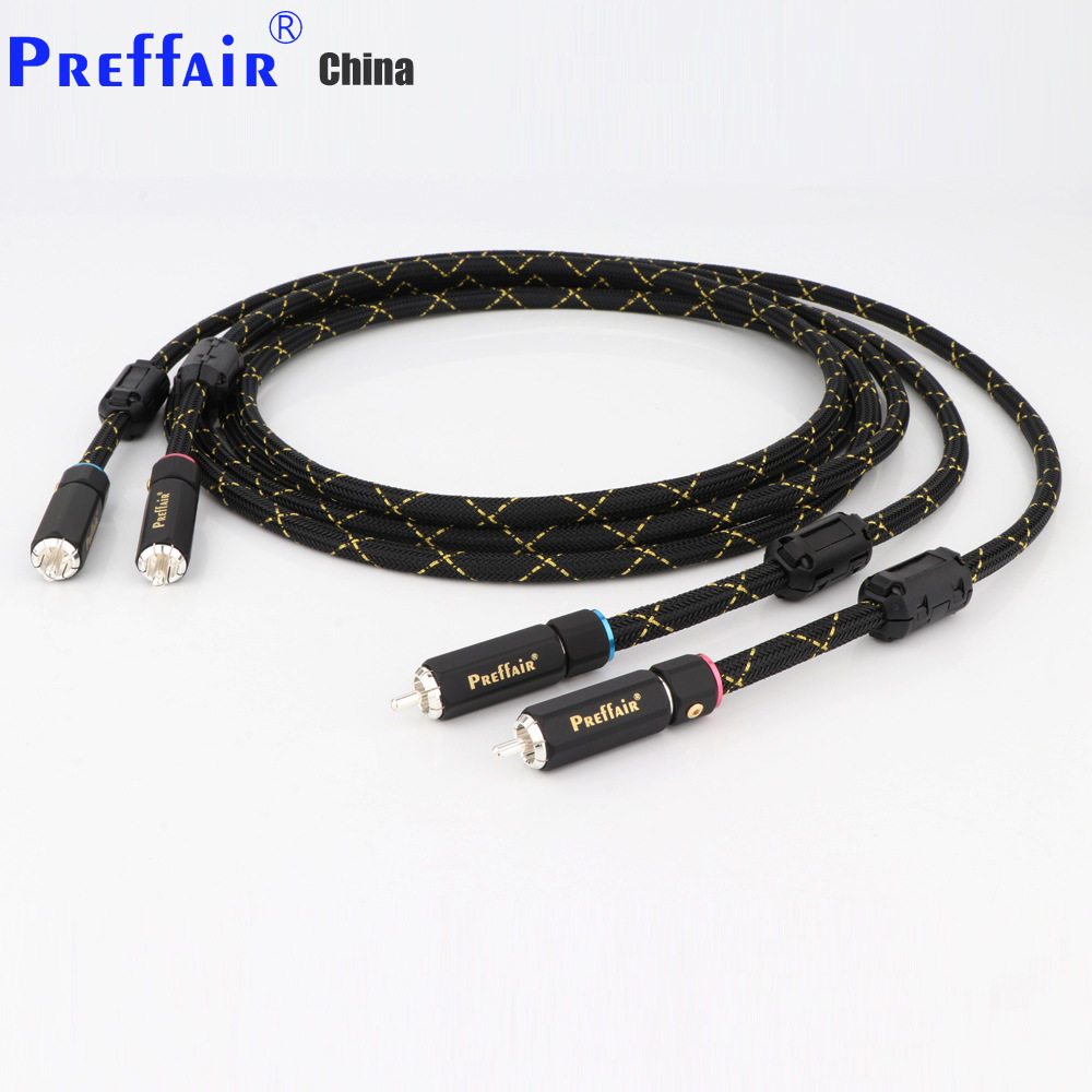 X401 1对高品质Hifi音频纯铜音频电缆互连电缆RCA镀银连接器插头