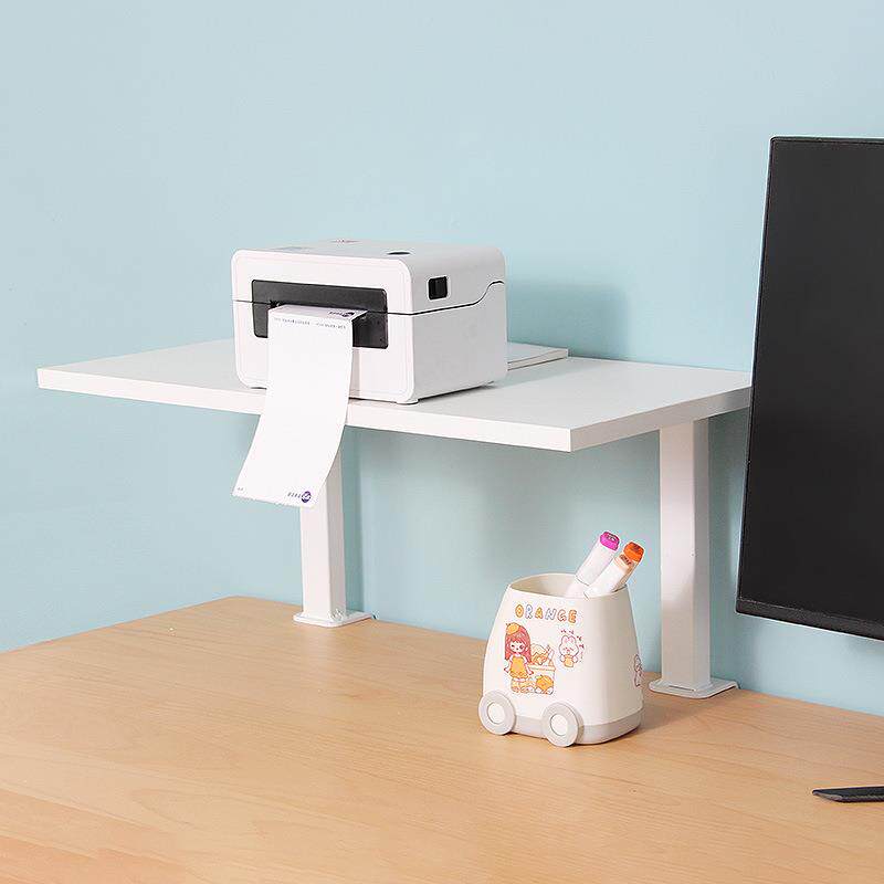 款桌面悬浮置物架F99J5768打印架架新实木支电脑桌上收纳架书桌悬