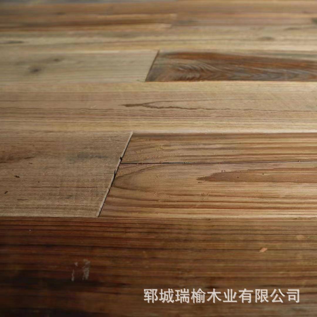 旧风老榆装木原木木板复古饰酒吧民宿装YJQ修化老榆木实木多规格