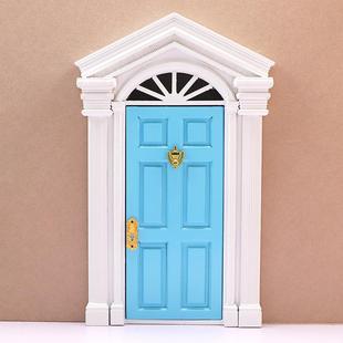 1:12迷你家具娃娃屋配件大门精灵城堡彩色门太阳门娃娃屋别墅大门