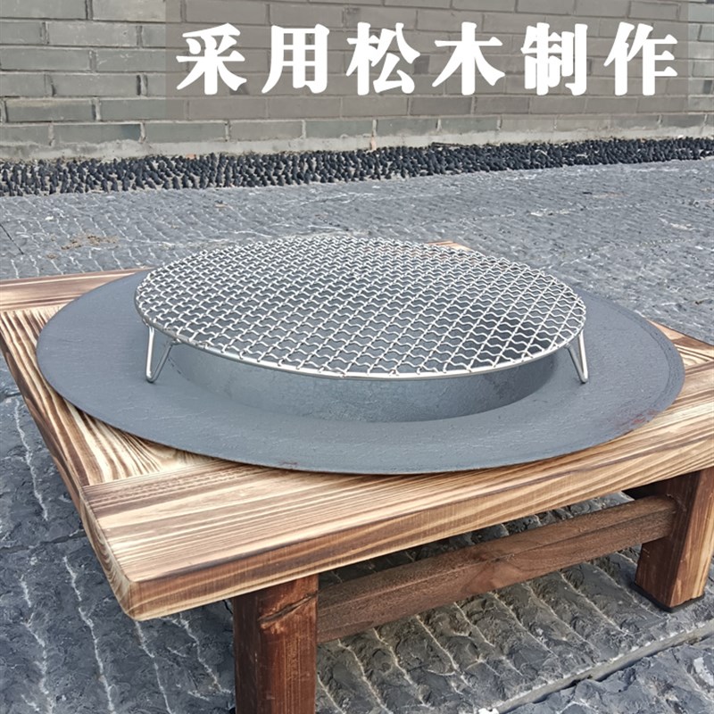 农村老式火盆围炉煮茶烧烤炭火盆家用室内冬季木炭取暖铸铁烤火盆