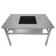 无烟烧烤桌不粘烤盘 贵州不锈钢自助烧烤炉架木炭室内商用加水