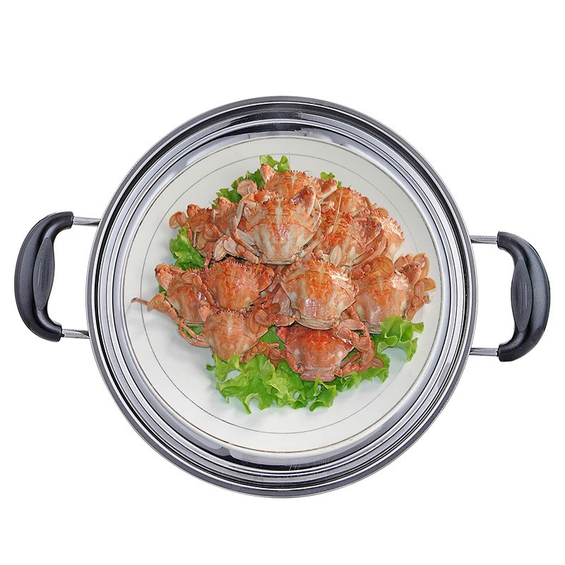 超特厚不锈钢2层大蒸锅蓖层锅多用闷罐锅28-cm大小焖锅