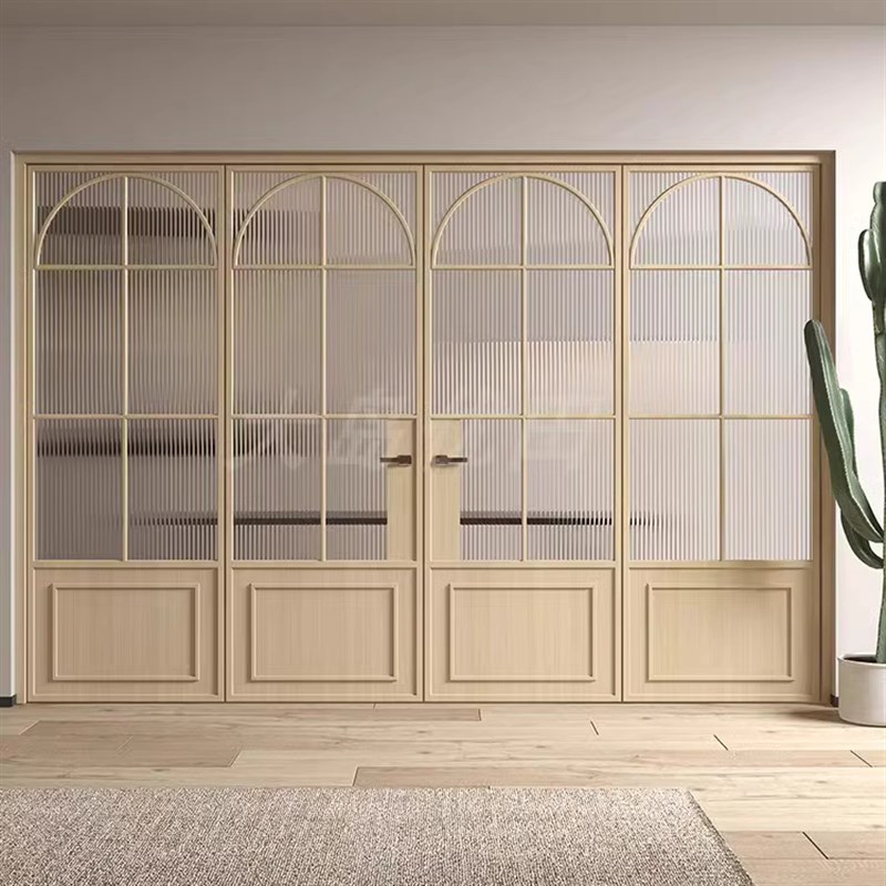 推拉门定制铝合金阳台书房隔断门吊轨门完美系统复古联动折叠移门