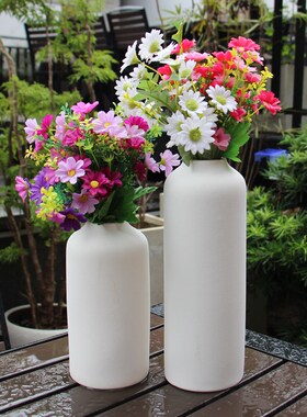 陶瓷直筒加大号花瓶白色水养富贵竹水培家用客厅插花装饰摆件