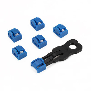 信霆 XT-RJ45AQS端口锁网口安全锁RJ45锁 蓝色50个/包配三把钥匙