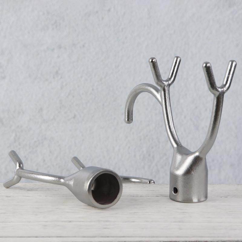 晾衣叉头金属304不锈钢一体丫挂钩晾衣杆伸缩衣架撑挑衣架衣杆头