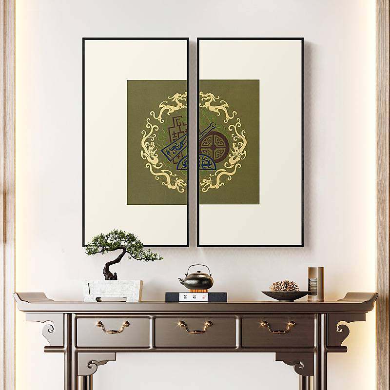 情深愿重 新中式传统图案玄关柜装饰画图腾挂画双联样板间壁画,玩具/童车/益智/积木/模型,垂直悬浮玩具,淘宝优惠券,粉丝福利购,淘宝优惠卷