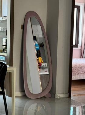 异形中全身穿衣镜紫色不规法则式古可爱风VHS家用落试衣镜地子公