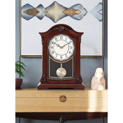 表客厅家意用木座钟静音复古台钟中式创摆件艺术KEH实家居钟装饰