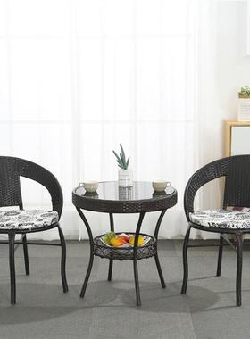 GxP阳台小桌茶几藤椅三件2RTKR8hF简套合椅家用户外编织滕椅单人