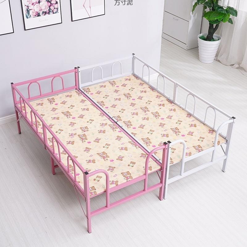 儿童折床叠带护栏女ZOG男孩孩公主床床婴儿加宽单人拼接铁简易床