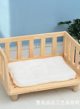 宠物狗床BAA实小中型犬猫床窝保睡觉垫木子空架子宠物暖木制宠物