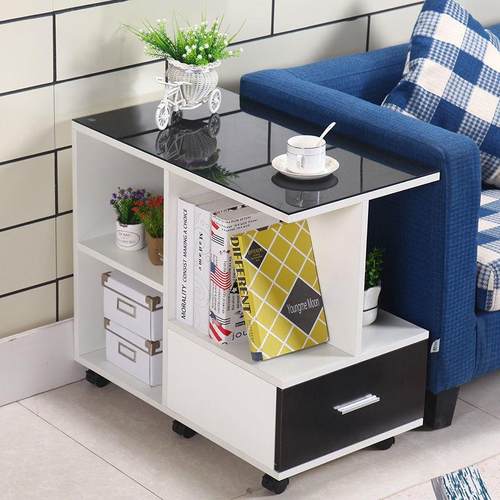 角现代简约动带轮茶几带轮小茶桌客厅小茶户YNC移型沙发边几几迷