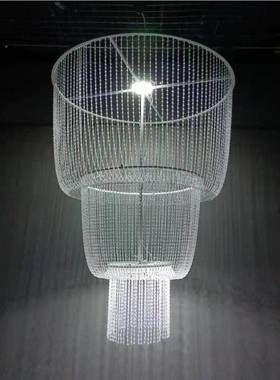 亚铁克酒力水CBV晶珠帘吊灯婚庆店宴会厅吊顶弧形珠链挂舞件台布