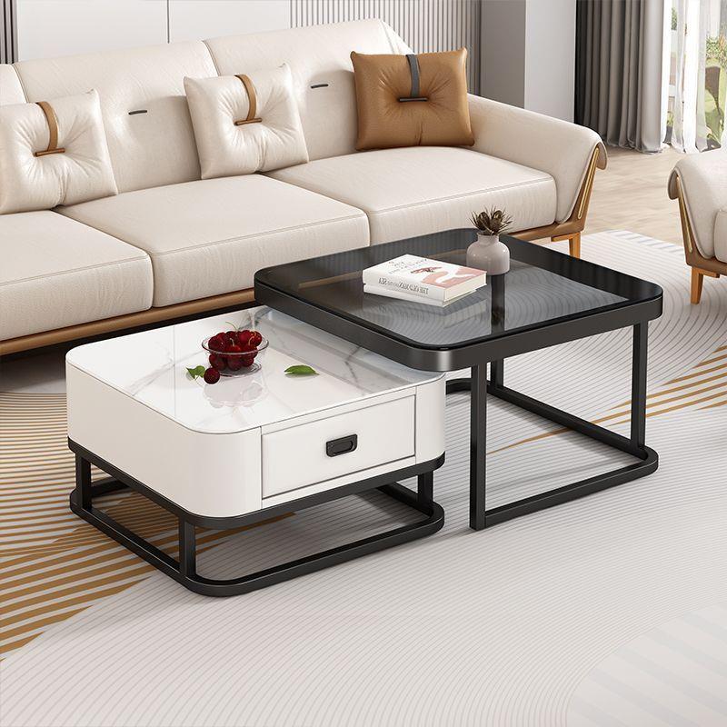 轻奢茶几型客厅家用代简约小LKL户网红抽方现形玻璃岩板电视柜带