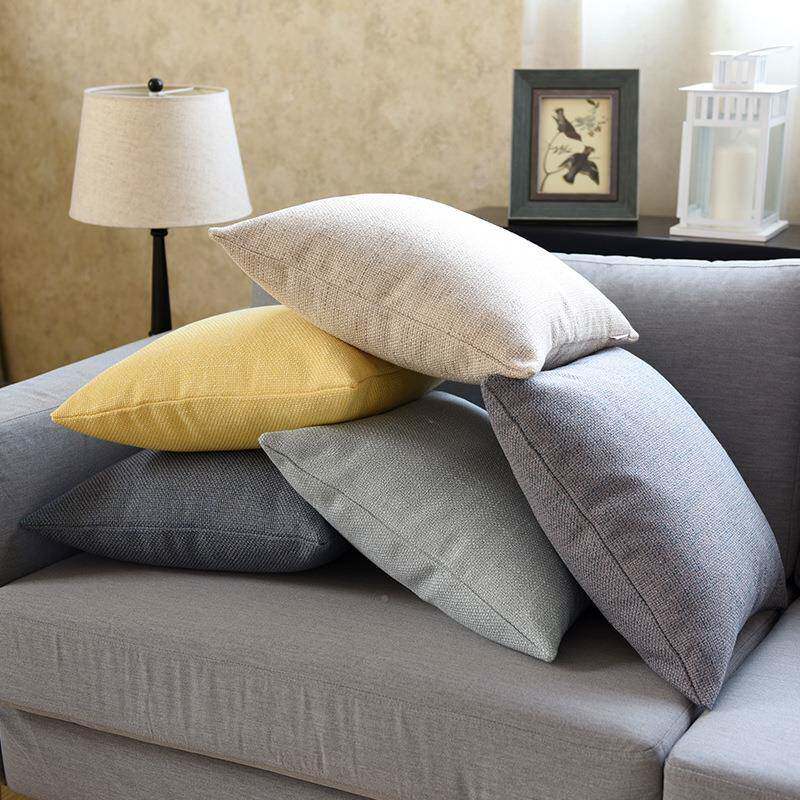ltao1018腰枕亚麻布床沙发EX靠垫客厅现代简靠约头大艺靠背抱枕AL