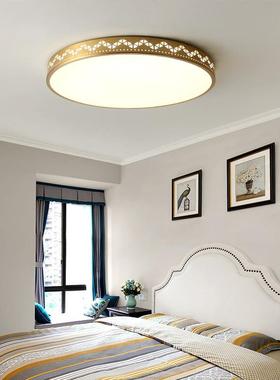 美式全铜现吸阳顶灯代简约EDL圆形卧室灯复古玄关书房AD9951台走