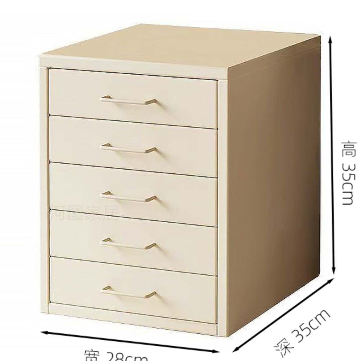 桌面收纳盒五层抽屉式整理储物盒办公文件柜多巴胺铁艺创意储物柜