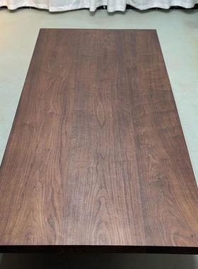 ?南北美黑胡实木板木大降板AHF整板茶餐桌桃升板面中岛吧台工作台