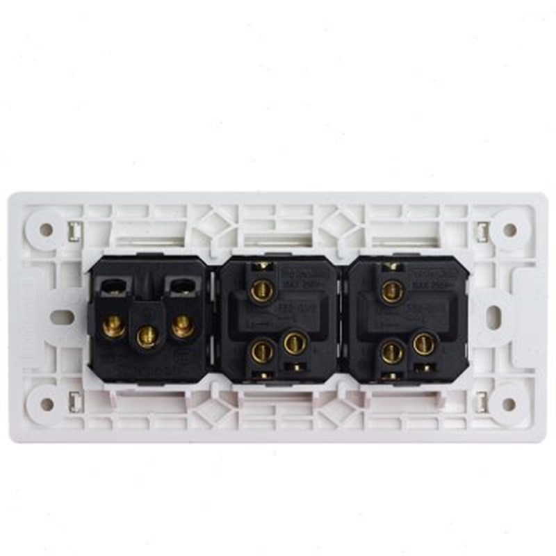 飞雕二开控5孔五孔两开二位2开插座开关带五孔面板暗装