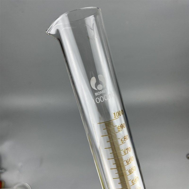 玻璃精密量筒1000ml分度1ml耐高温玻璃量筒1升量筒1000条刻度线